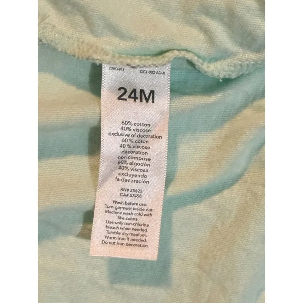 Child of Mine Made by Carters 24M Mint Green Butterfly Embroidered Short Sleeve